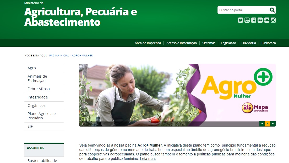 Site Agro + Mulher