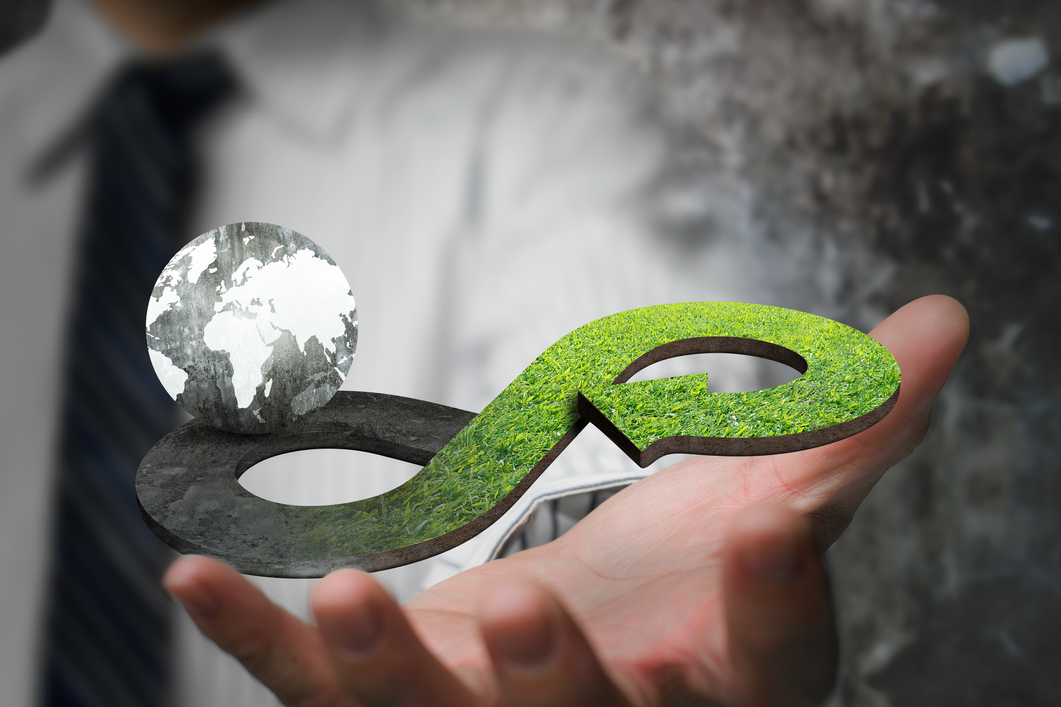 Green circular economy concept